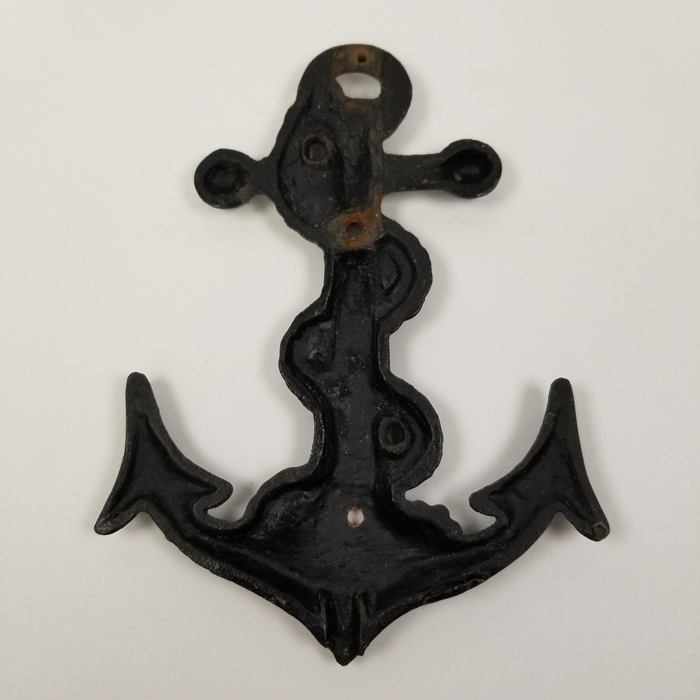 Vintage Cast Iron Anchor Rope Wall Decor Black Nautical Maritime 5.5" Ocean Lake - Picture 2 of 9